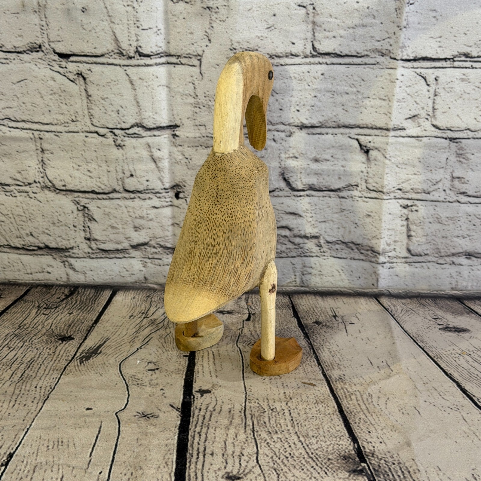 Swan Neck 25cm Tall Wooden Smooth Duckling Baby Duck Bamboo Root Fairtrade4