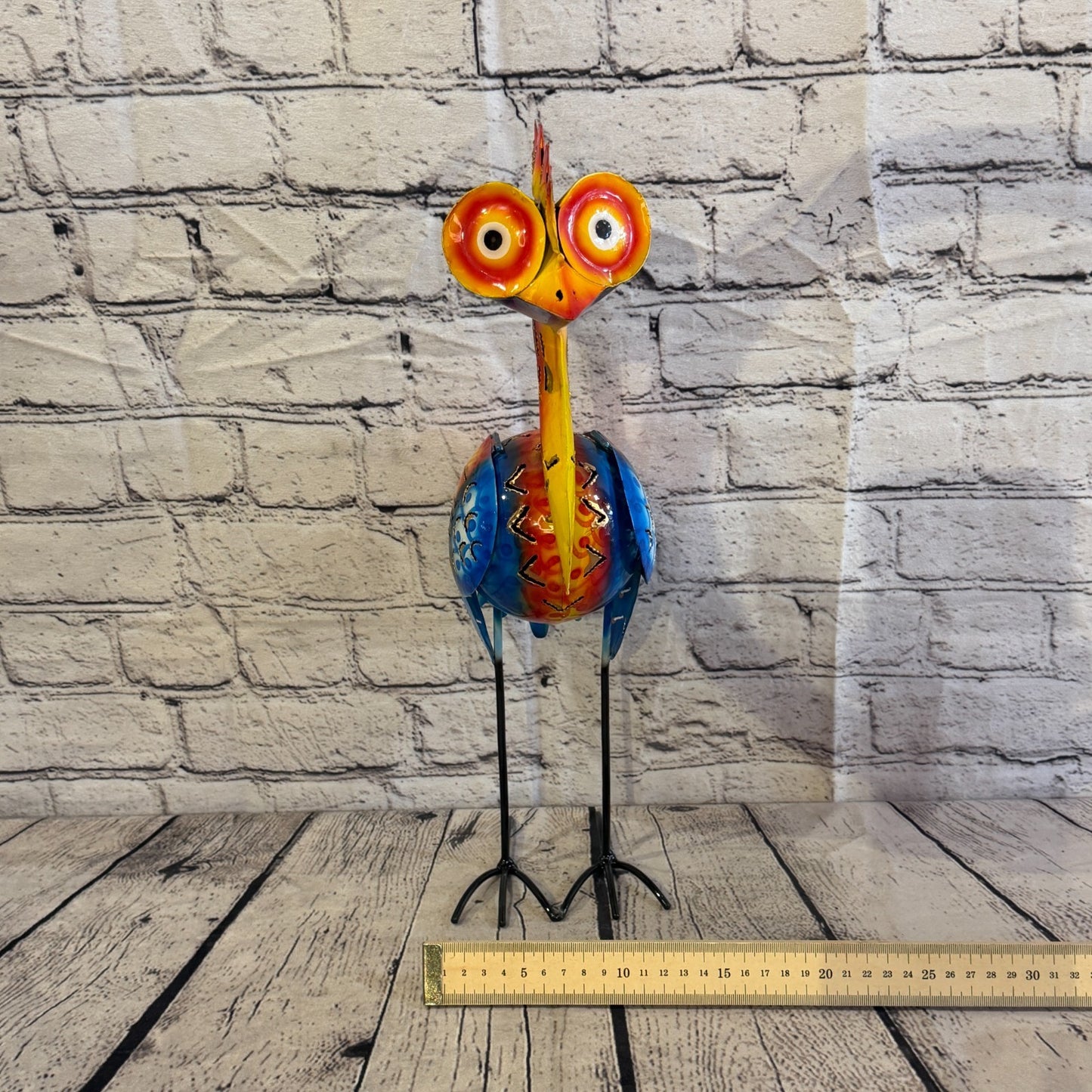 40cm x 20cm Emu Ostrich Bird Multicoloured Metal Tin Standing Ornament Statue7