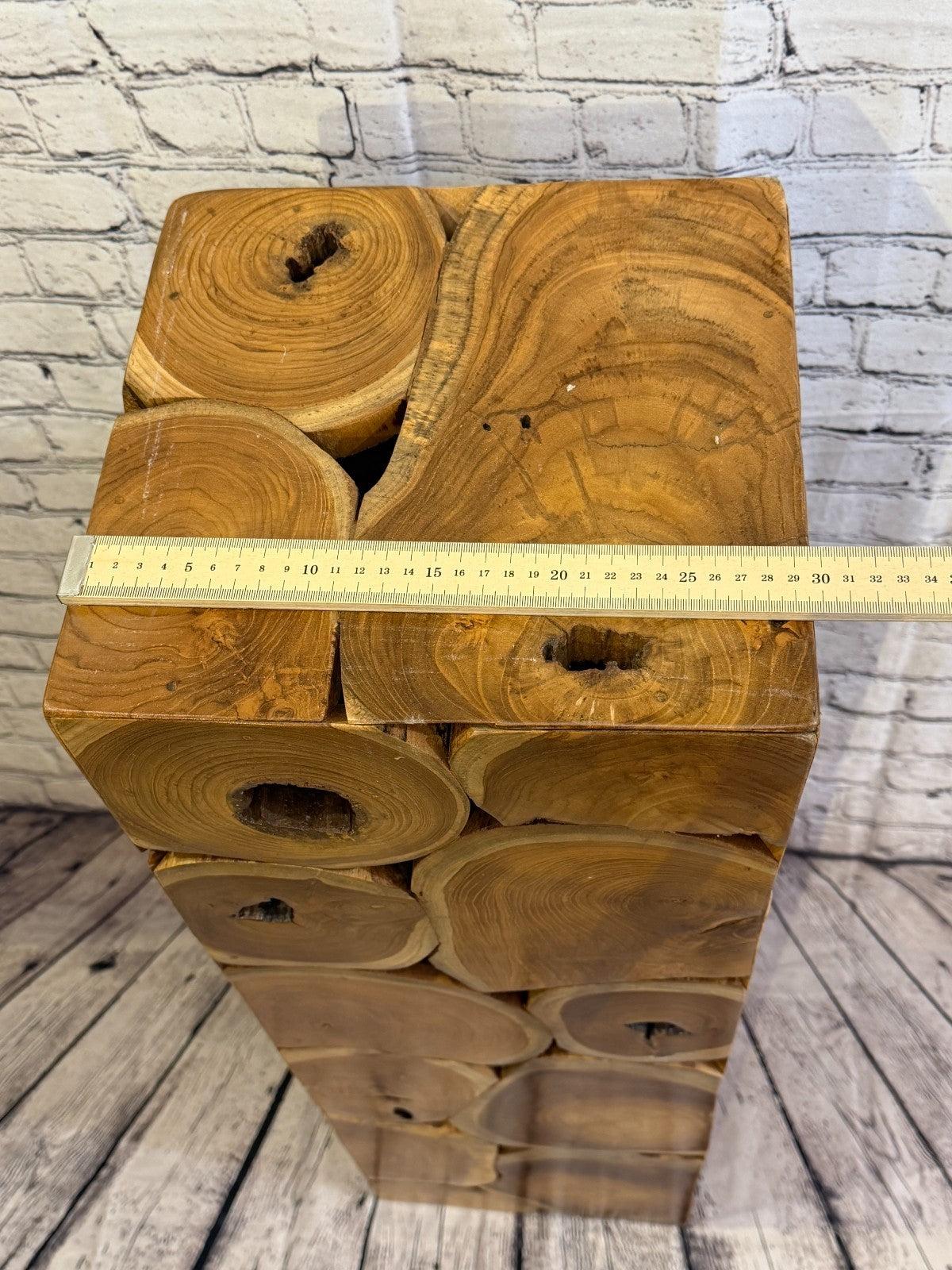100cm x 30cm x 30cm Wooden Teak Wood Slice Cube Table Sculpture Root Ornament7