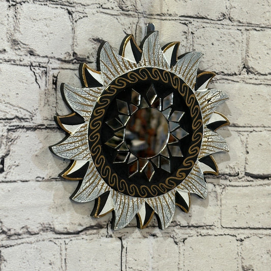 Black Star Mosaic Tile Wall Mirror 20cm x 20cm 8 Inches Handmade Fairtrade0