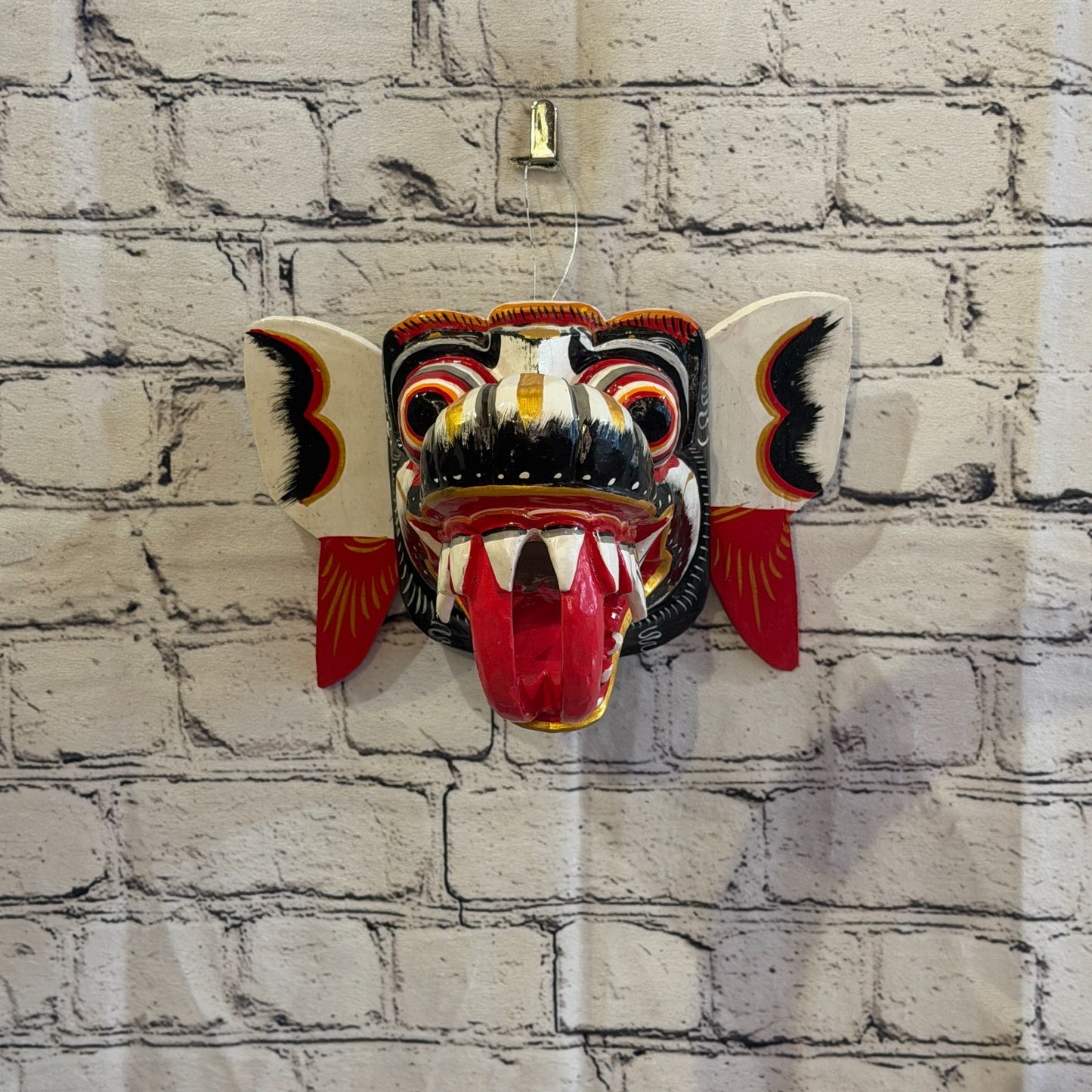 20cm Naga Basukih White Dragon Hindu Deity Wooden Hand Carved Mask Painted7
