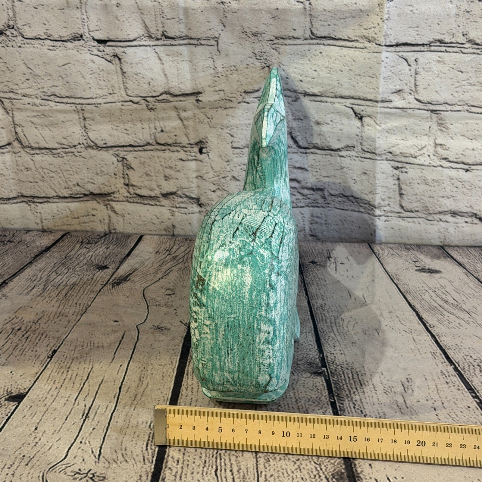 30cm x 15cm Whale Green Fish Wood Coastal Ocean Bathroom Decoration7