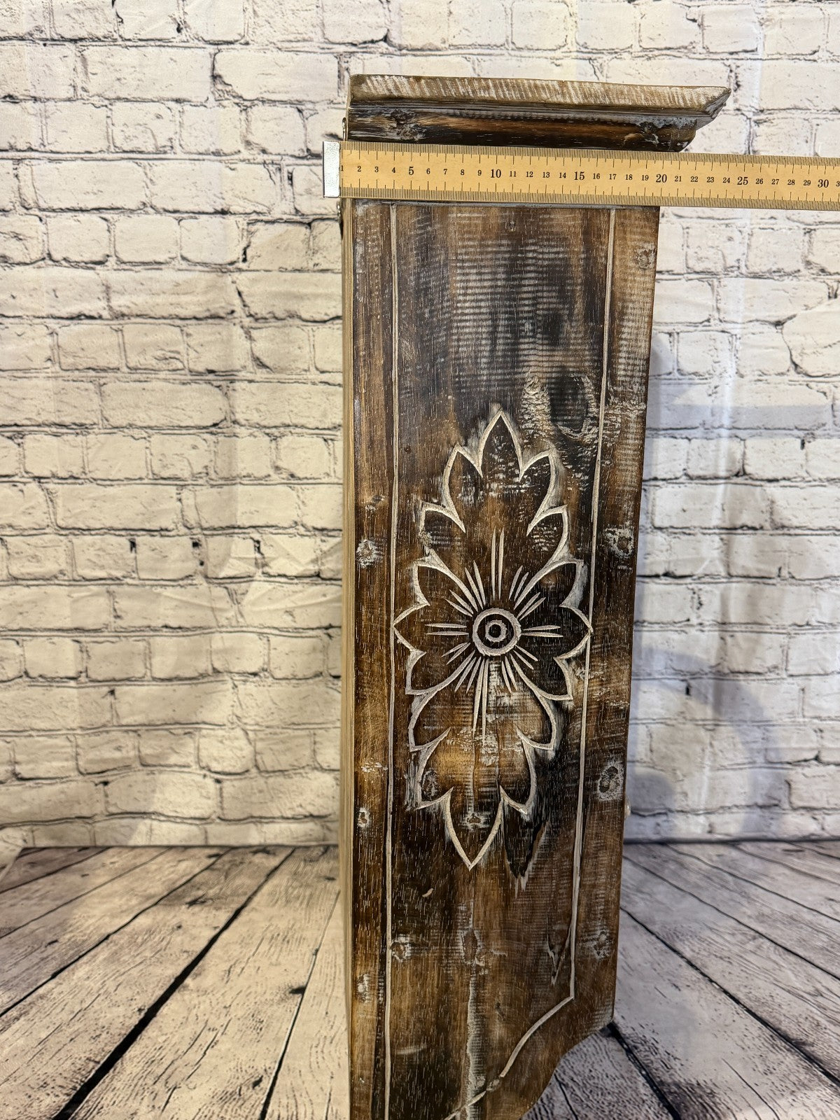 75cm x 55cm x 25cm Brown 3 Draws Wooden Cabinet Living Hallway Storage Furniture7