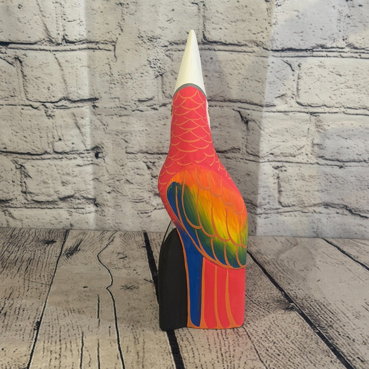 20cm Bright Red Toucan Bird Ornament Statue Fair Trade Hand Made Carved Wood5