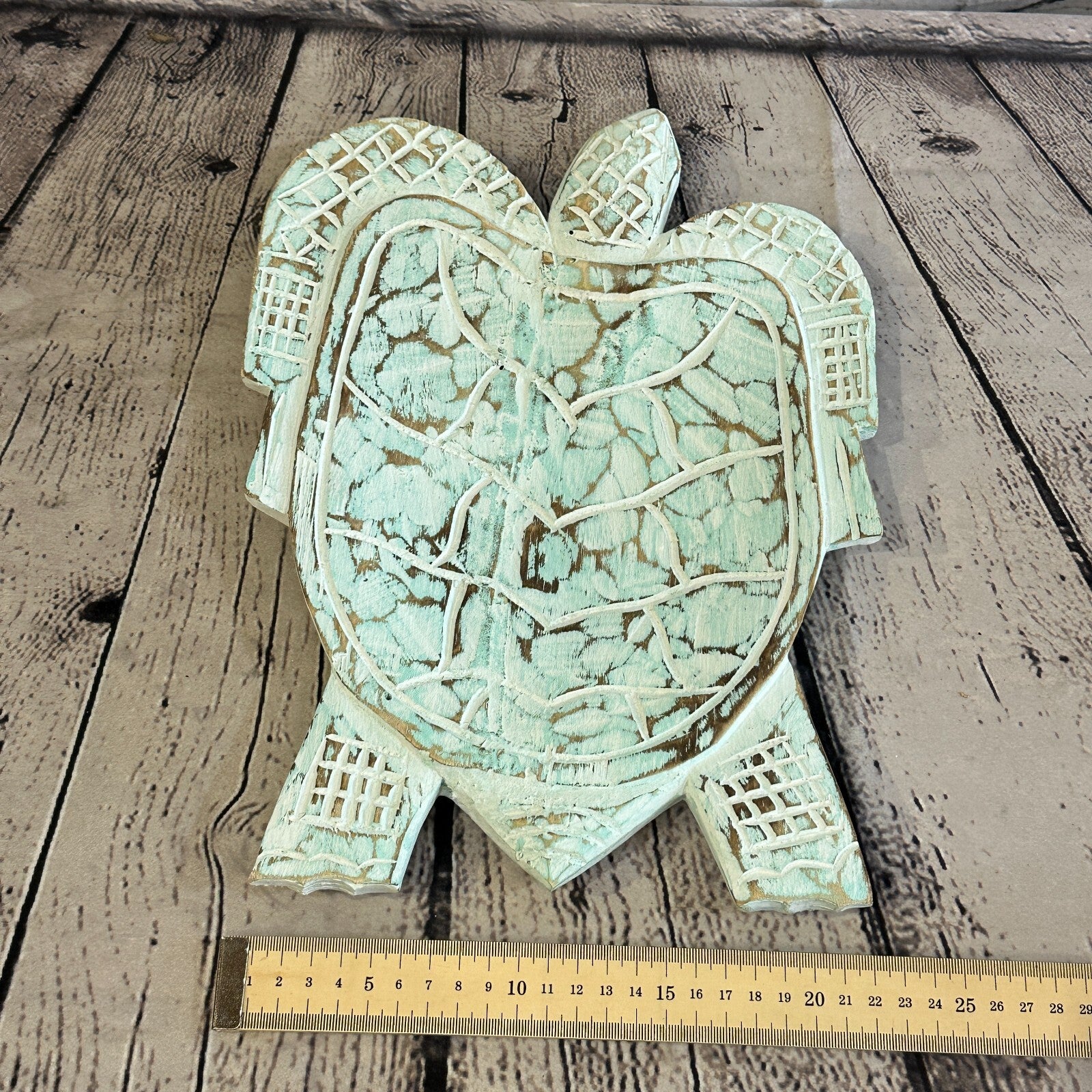 30cm Blue Sea Turtle Bowl Trinket Dish Decoration Designer Mask Wooden Handmade4