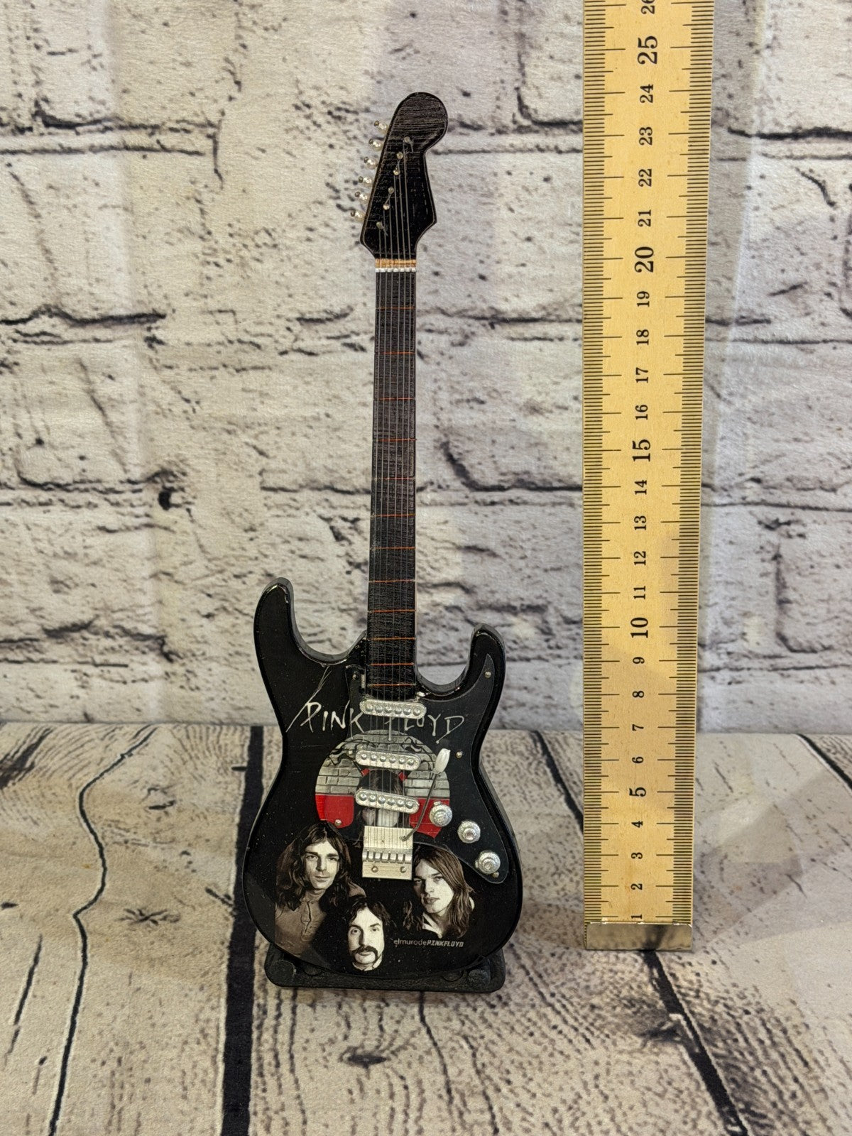 Miniature 25cm Guitar Pink Floyd Band Guitar on Stand Band Gift Display5
