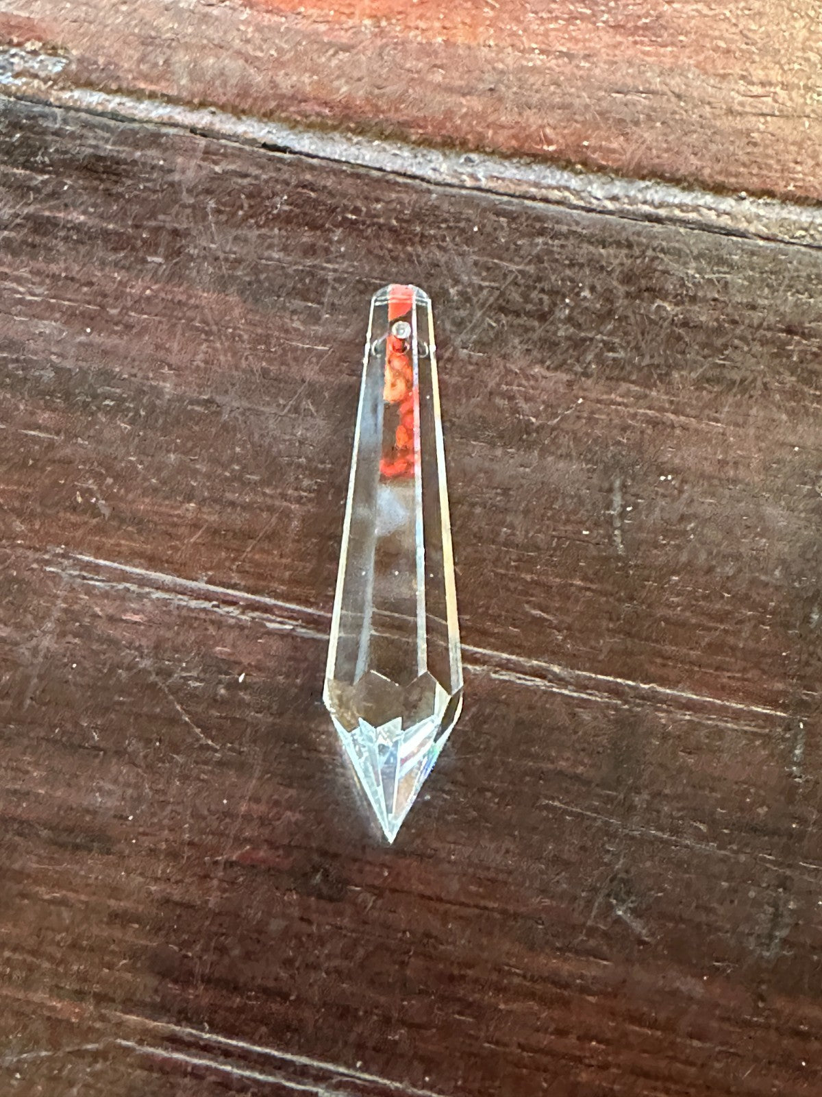 5 Top Hole Crystal Clear Glass Faceted Sun Catcher Cut Drop Pendant 5cm x 1cm2