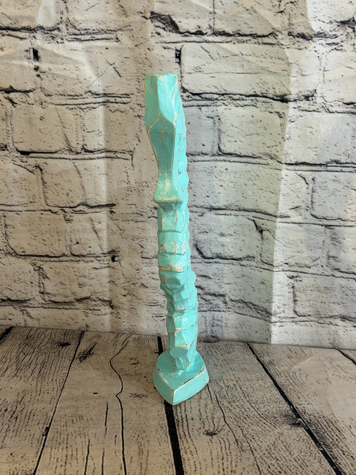 30cm Green Teal Wooden Shabby Seahorse Statue Ornament Fair Trade Handcarved1