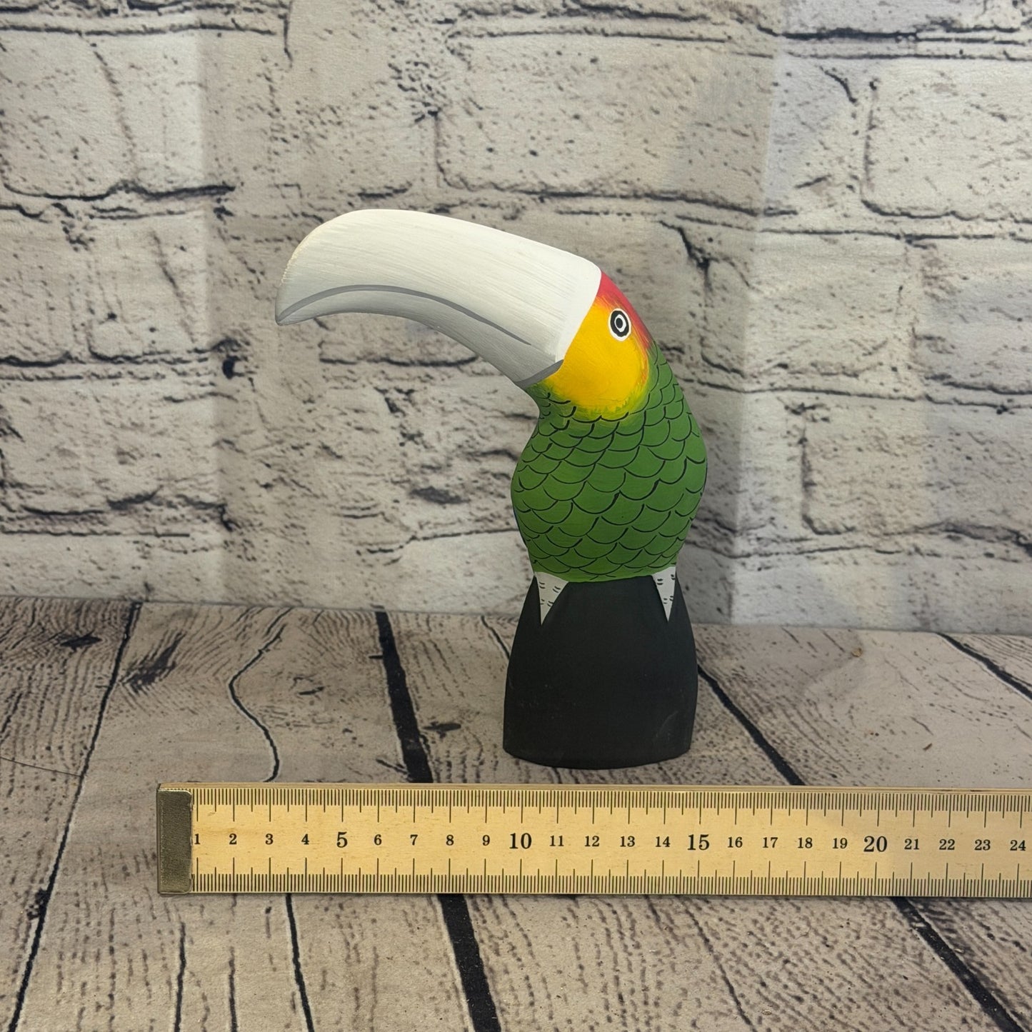 15cm Bright Green Toucan Bird Ornament Statue Fair Trade Hand Made Carved Wood7