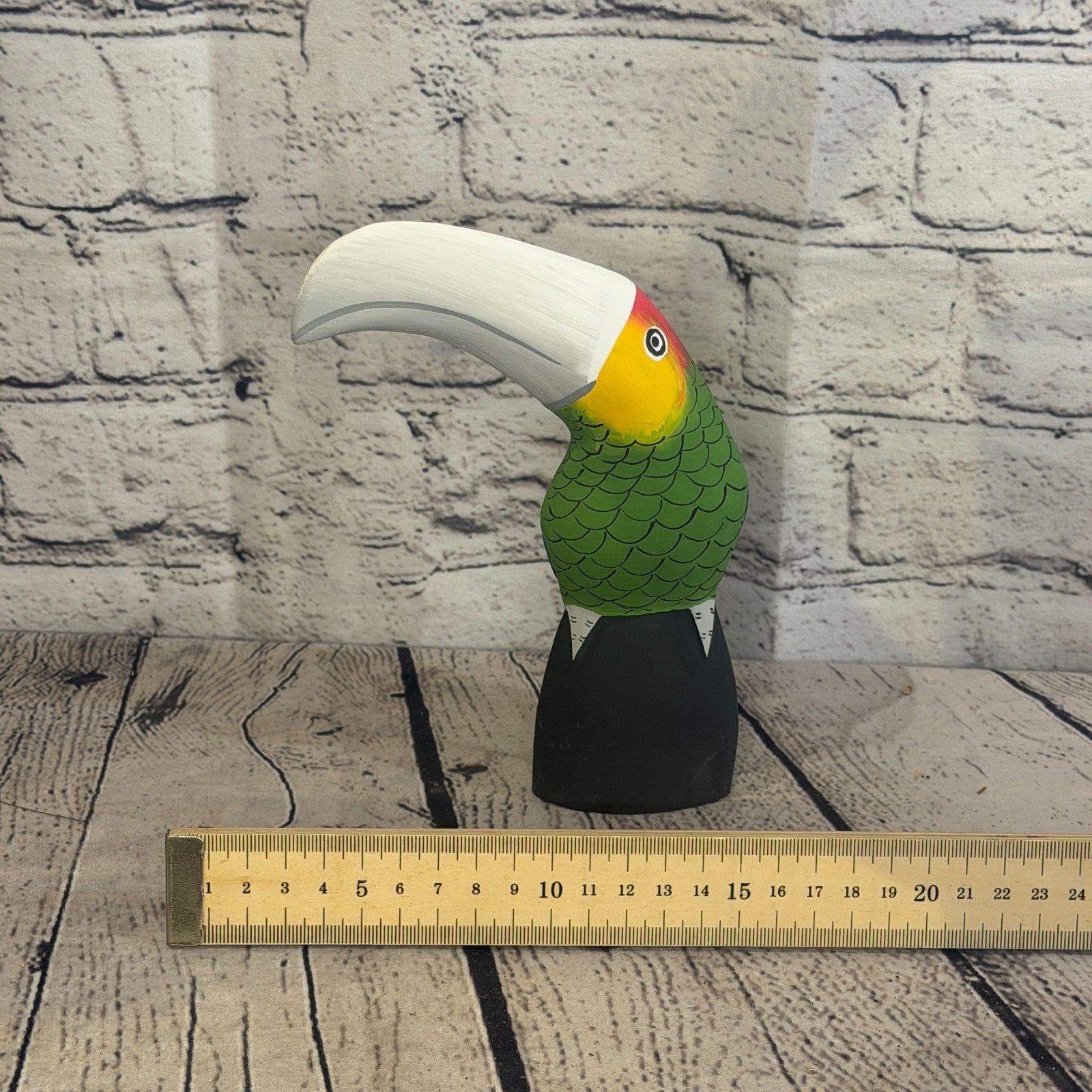 15cm Bright Green Toucan Bird Ornament Statue Fair Trade Hand Made Carved Wood7
