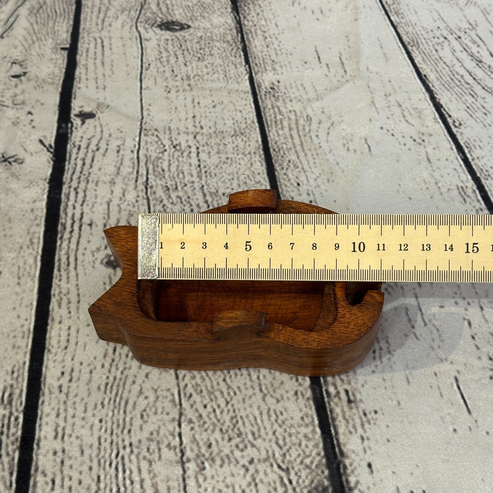 Carved Sleeping Cat 4 Bit Wooden Puzzle Box Secret Box Magic Trinket Handmade8