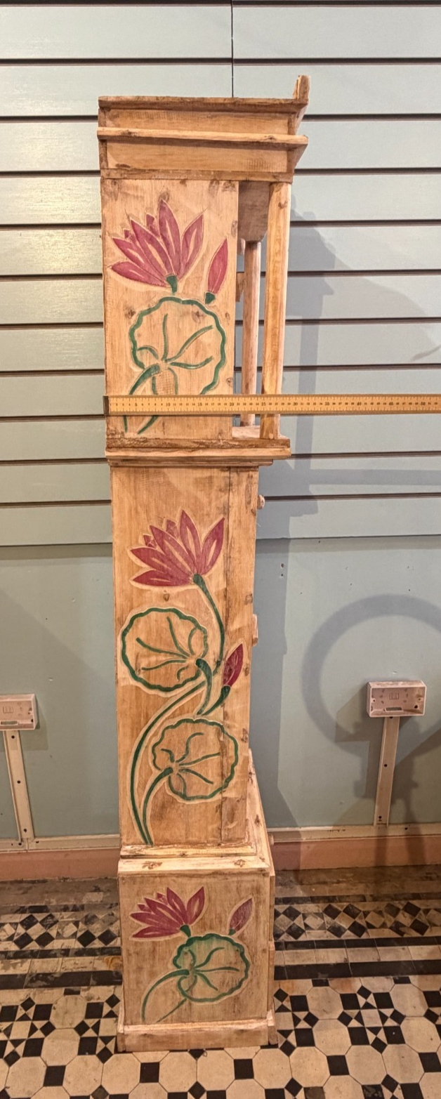 150cm x 40cm x 30cm Flower Clock Shelf Wooden Cabinet Living Storage Furniture8
