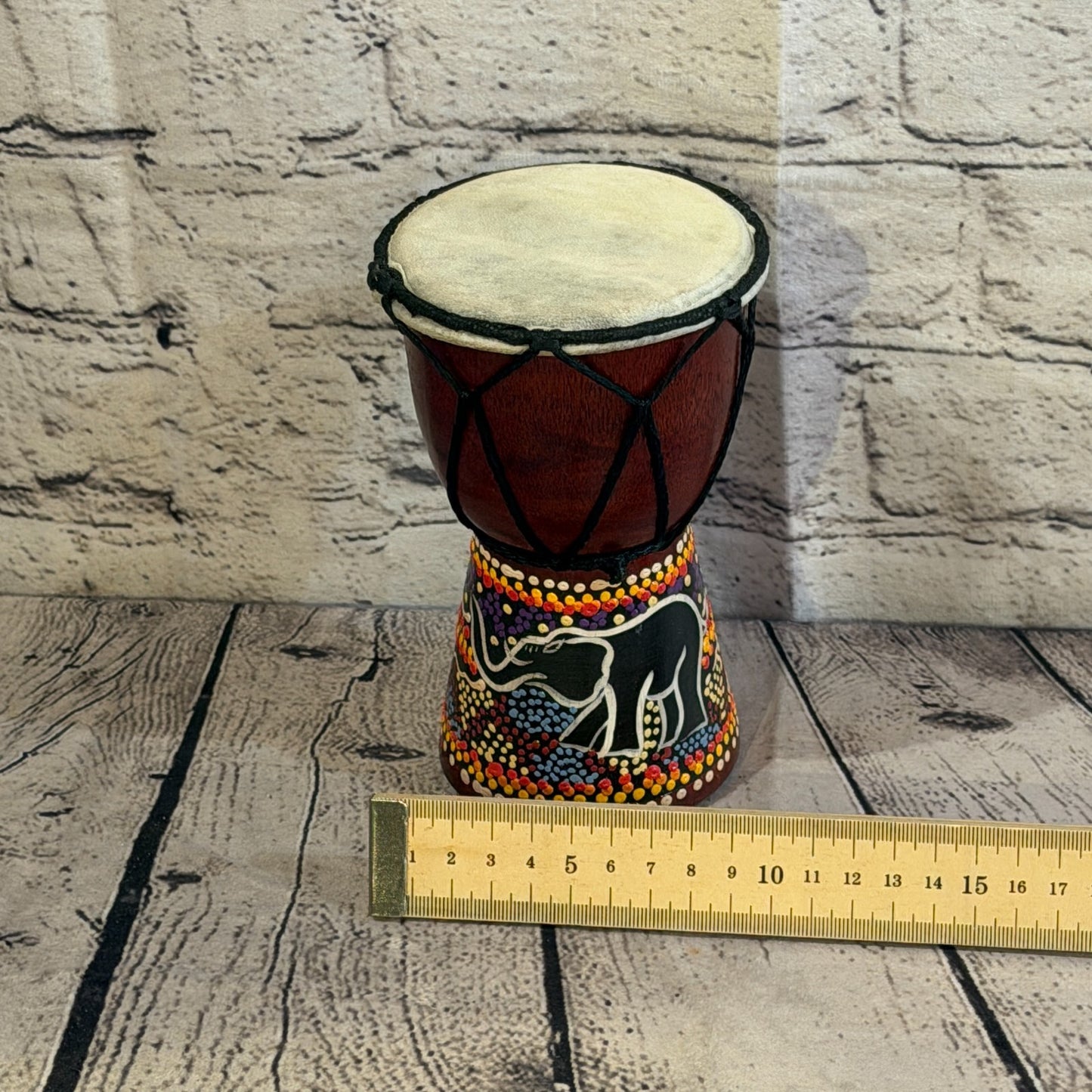 15cm Painted Djembe Drums Musical Instrument Hand Made Fair Trade Dot Painted4
