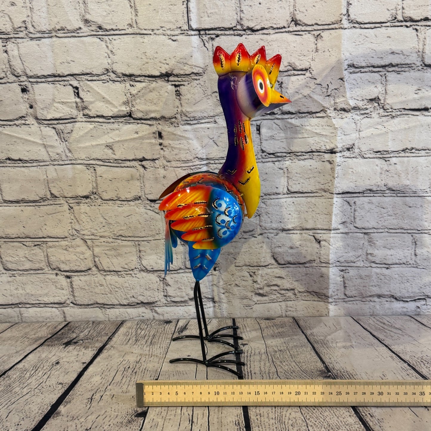 40cm x 20cm Emu Ostrich Bird Multicoloured Metal Tin Standing Ornament Statue6
