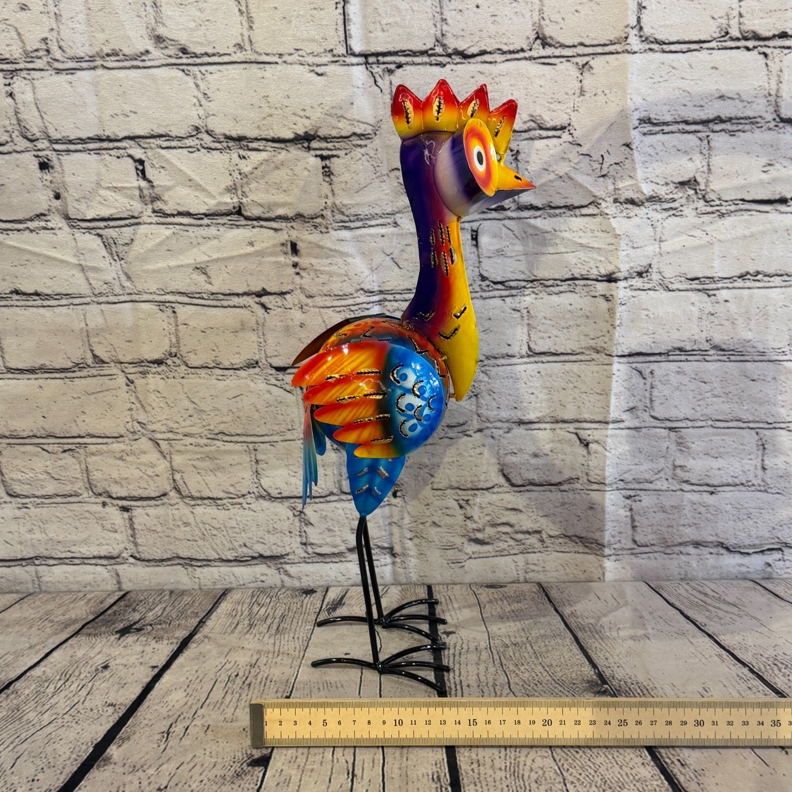 40cm x 20cm Emu Ostrich Bird Multicoloured Metal Tin Standing Ornament Statue6