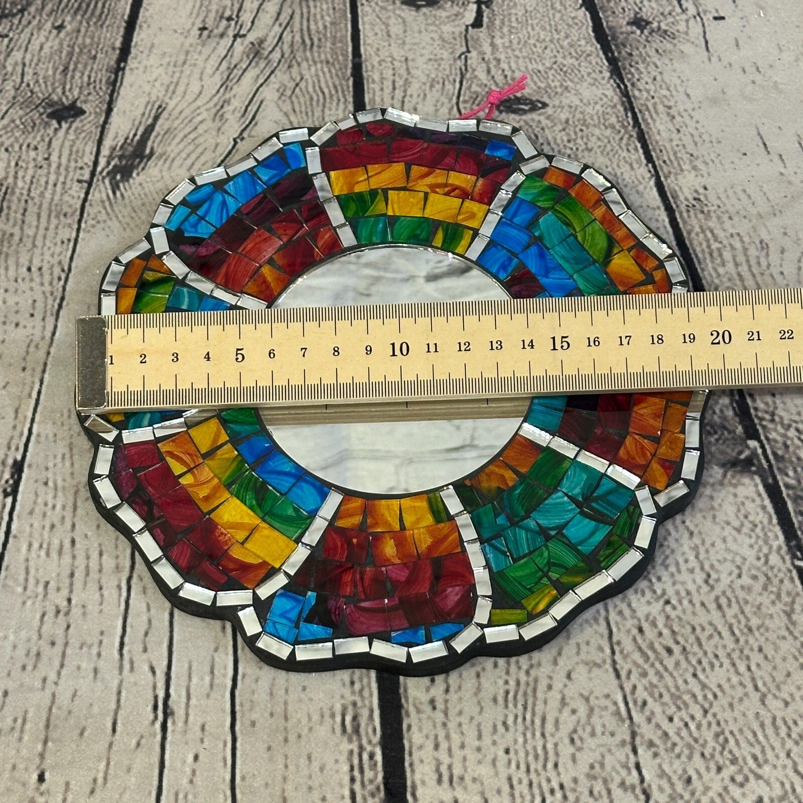 Rainbow Black Flower Mosaic Tile Wall Mirror 20cm x 20cm 8 Inches Handmade New4