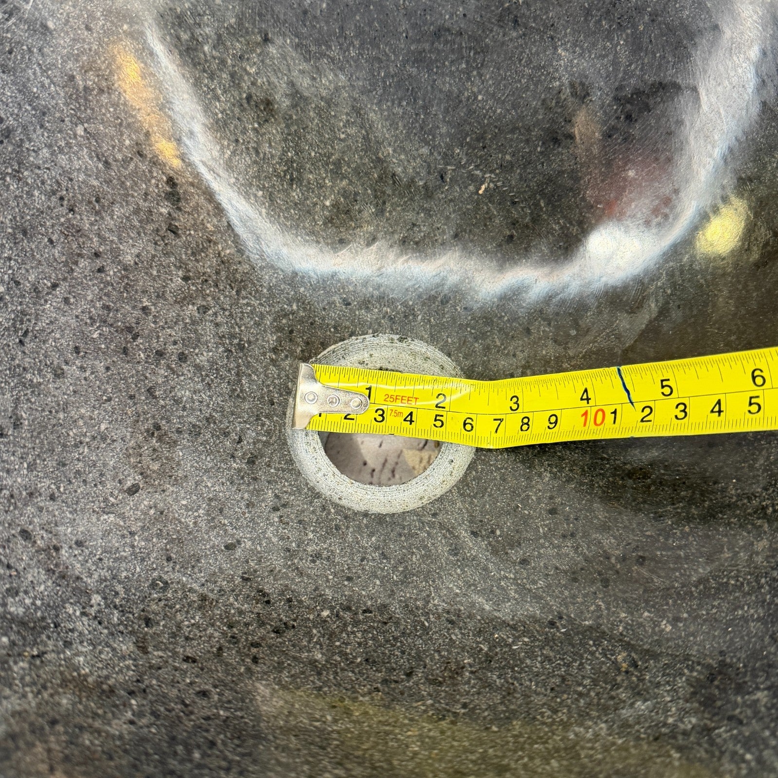 31cm x 29cm Wash Basin Bathroom Counter Top Washing River Stone Bowl Sink No 3110