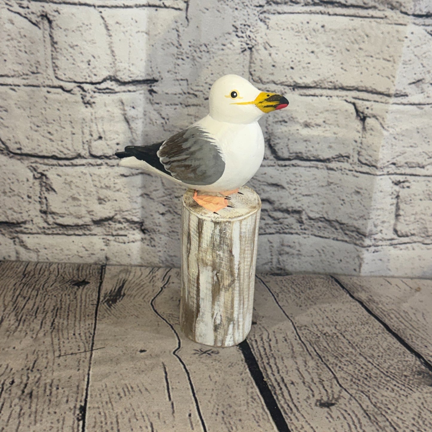 20cm Seagull Wooden Bird Ornament Seaside Coastal Nautical Handcrafted Decor2
