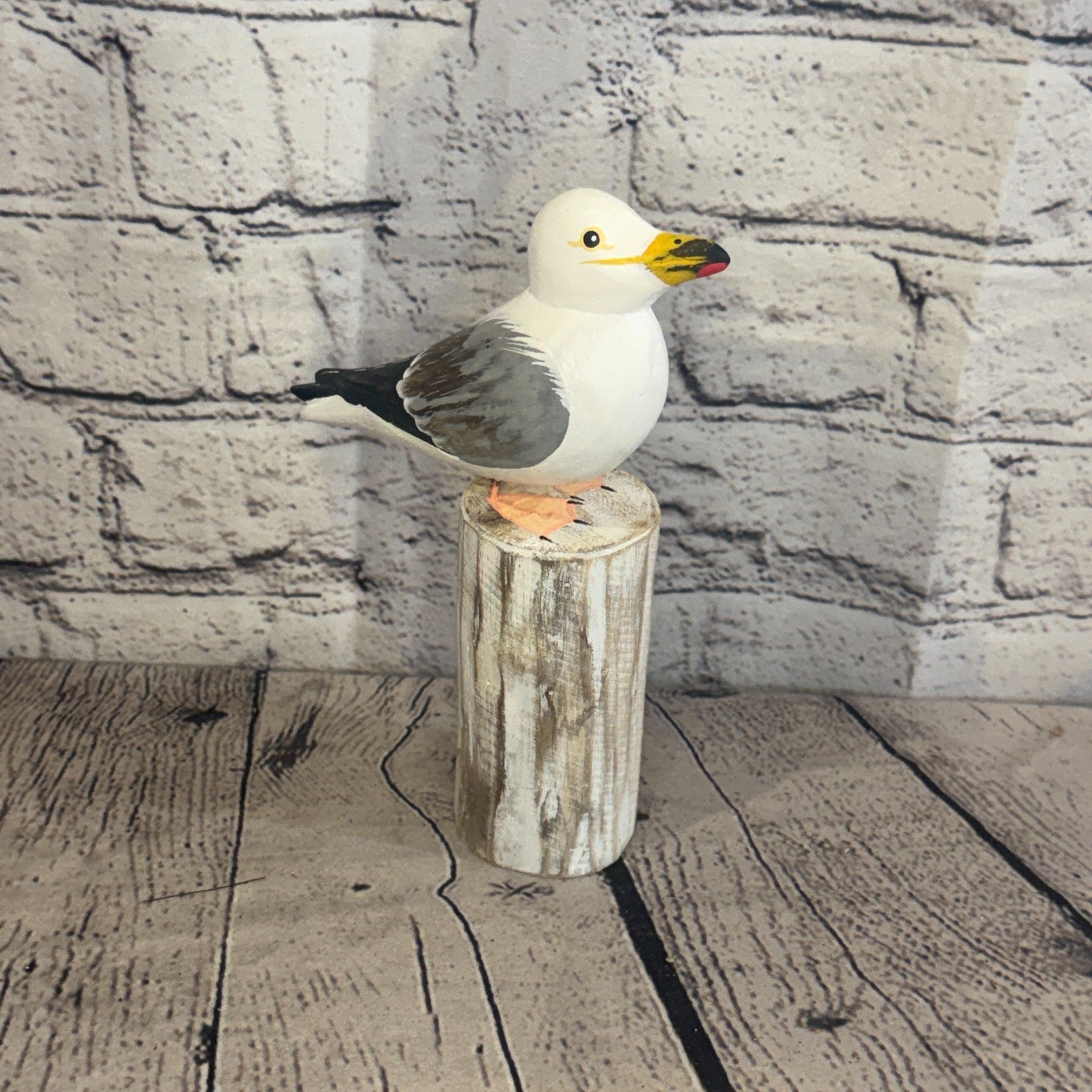 20cm Seagull Wooden Bird Ornament Seaside Coastal Nautical Handcrafted Decor2
