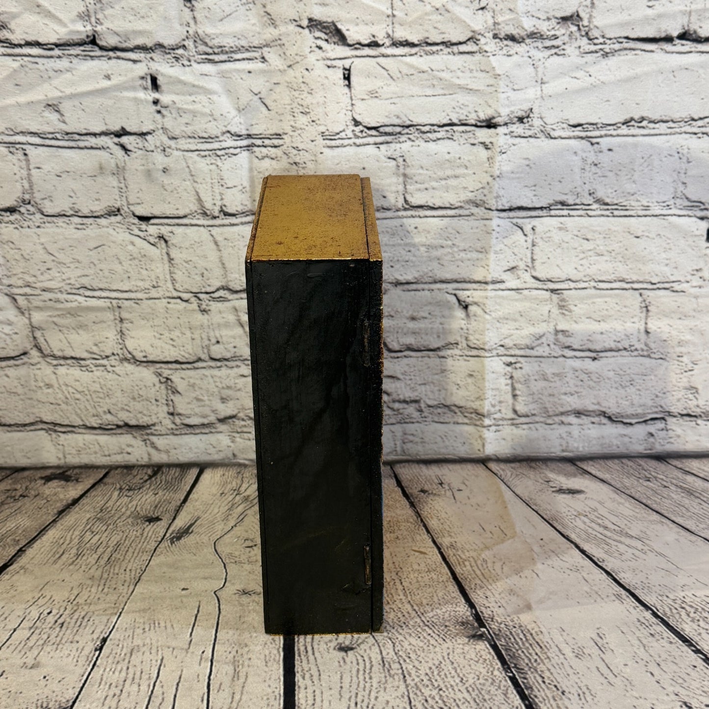 Bright Gold Thai Buddha Head Plain 25cm x 18cm x 7cm Wooden Box Trinket Handmade1