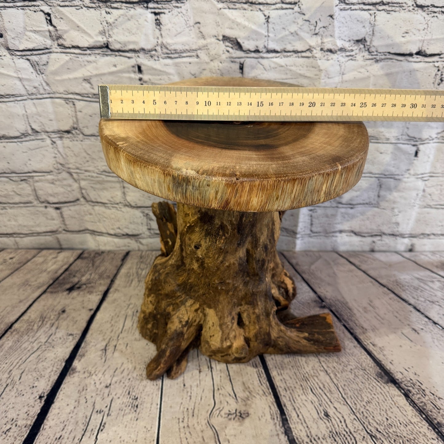 30cm x 25cm Wooden Coffee Root Sculpture Garden Teak Root Ornament Carved No 65