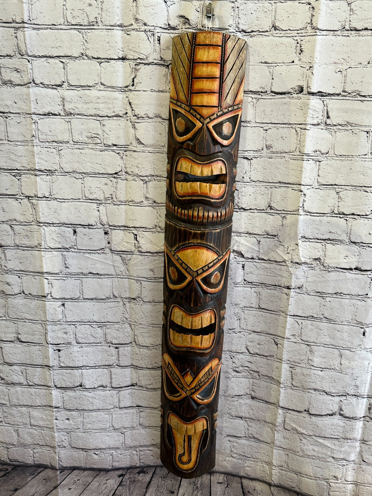 100cm Tiki Bar Mask Sign Decoration Wall Hanging Mask Wood Carving Design 22