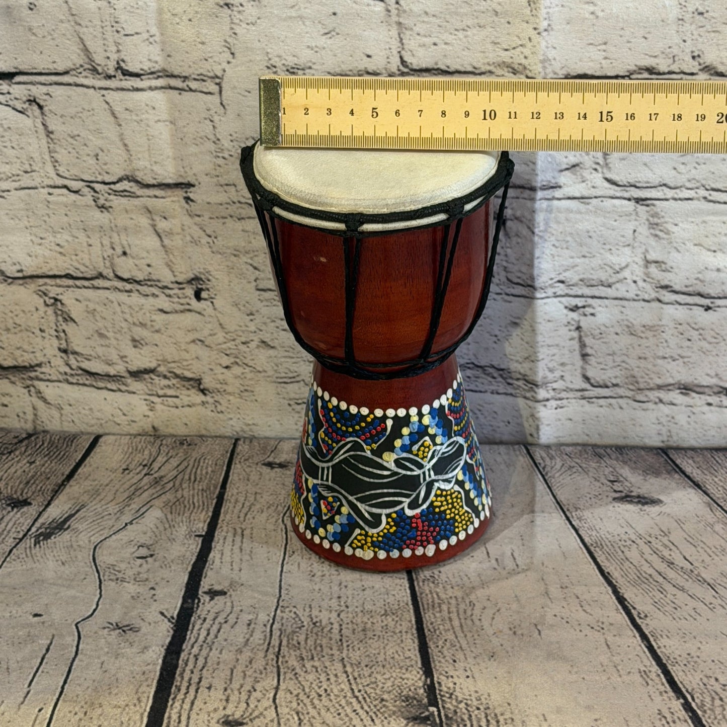 20cm Painted Djembe Drums Musical Instrument Hand Made Fair Trade Dot Painted5