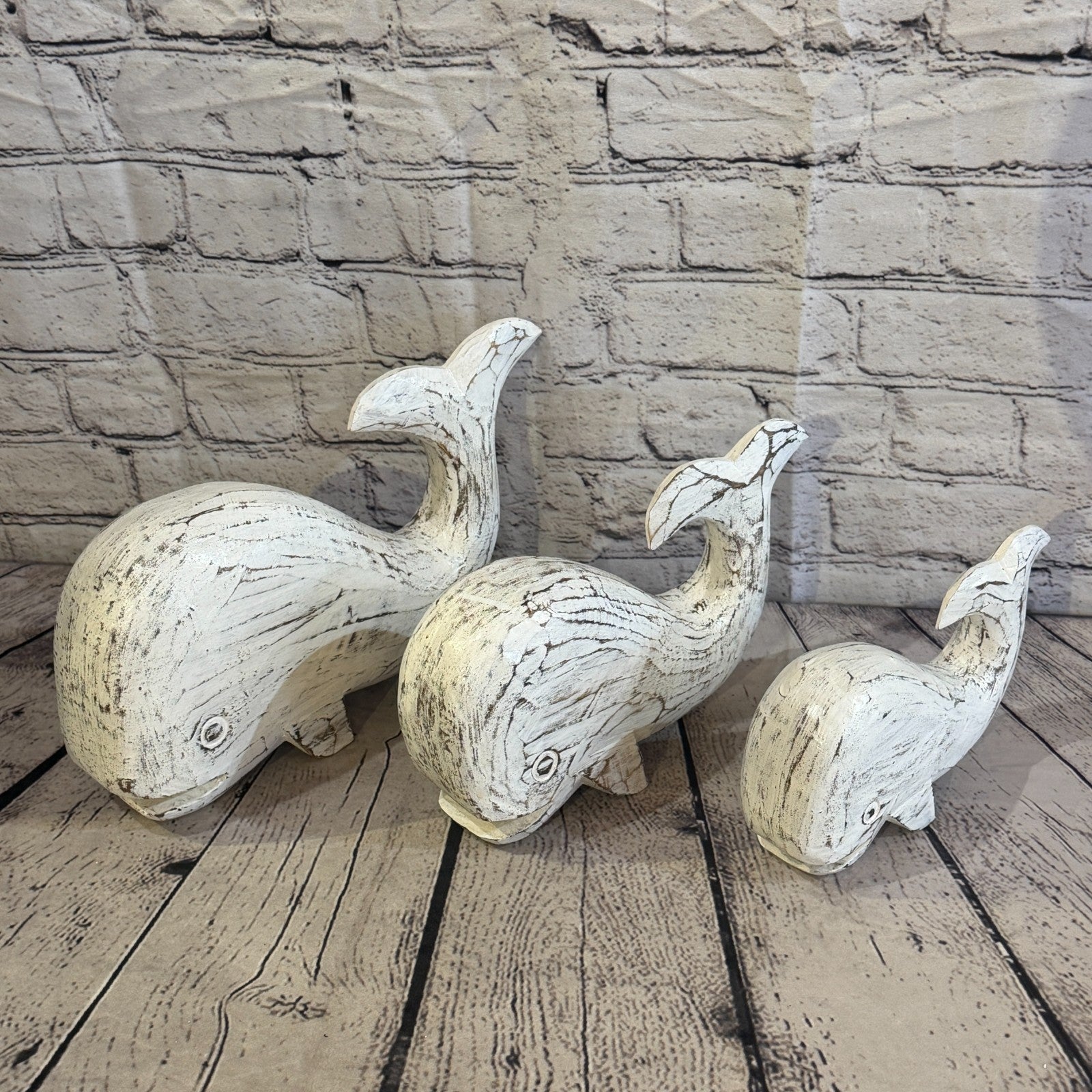 20cm x 12cm Whale White Fish Wood Coastal Ocean Bathroom Decoration8