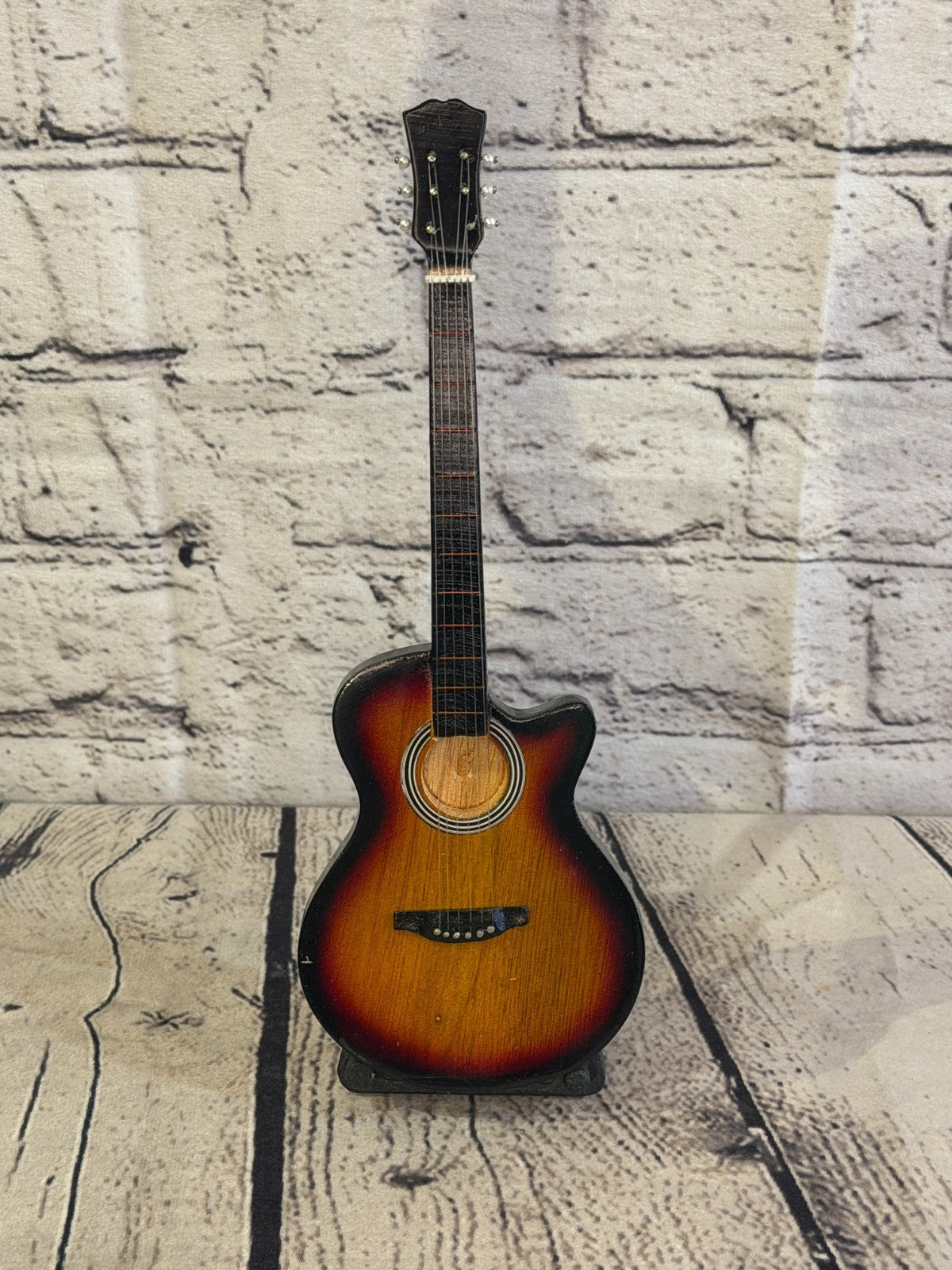 Miniature 25cm Guitar on Stand Band Gift Display Design 31