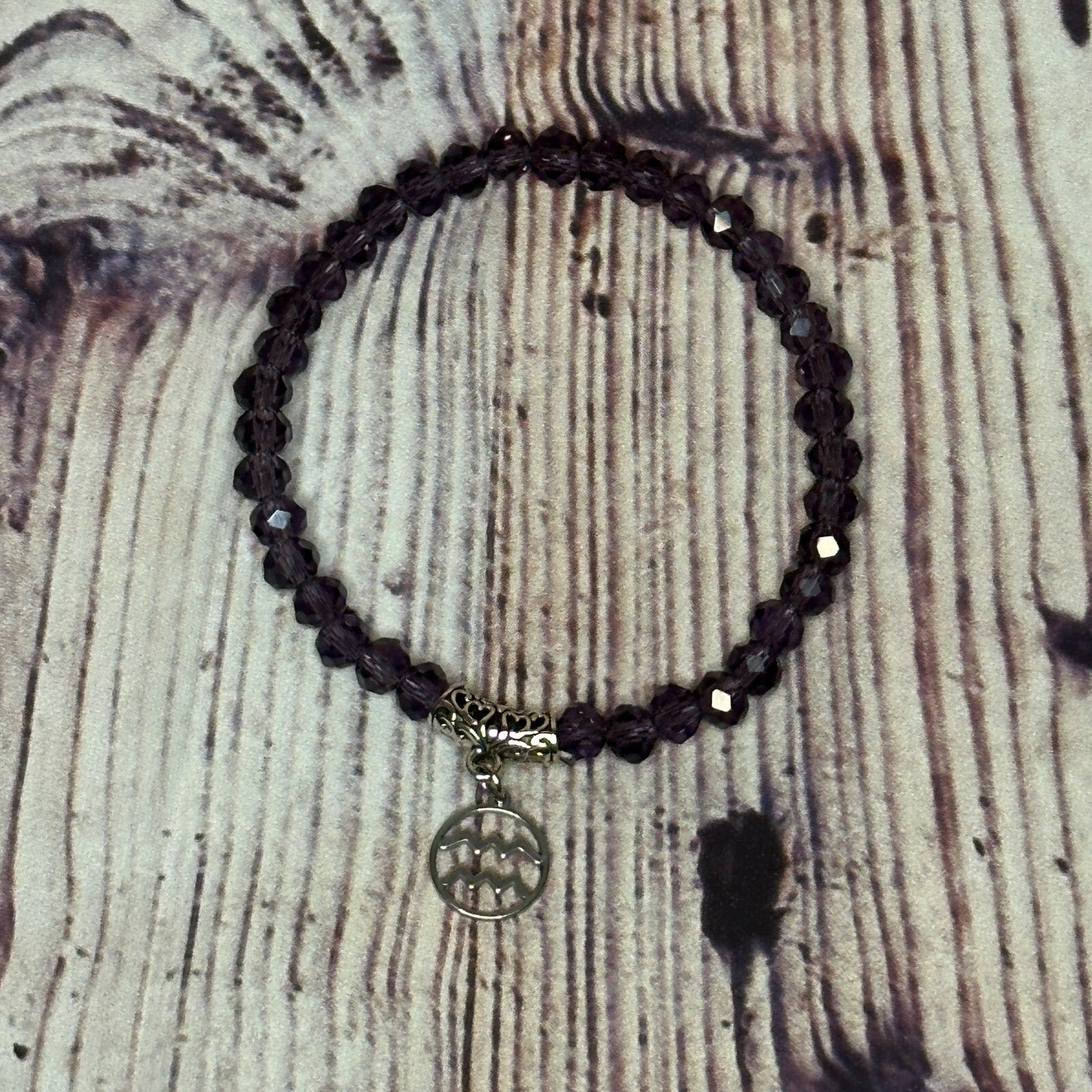 Aquarius Purple Zodiac Constellation Sign Bracelet Bangles Women Men Bracelet2