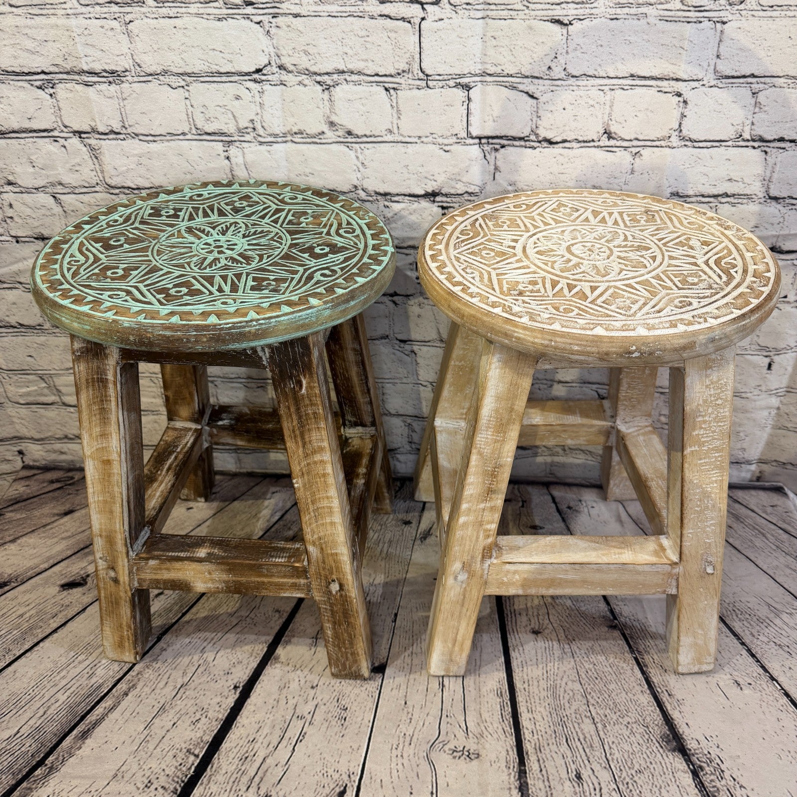 50cm x 30cm White Stool Table Wooden Side Cabinet Living Hallway Furniture9