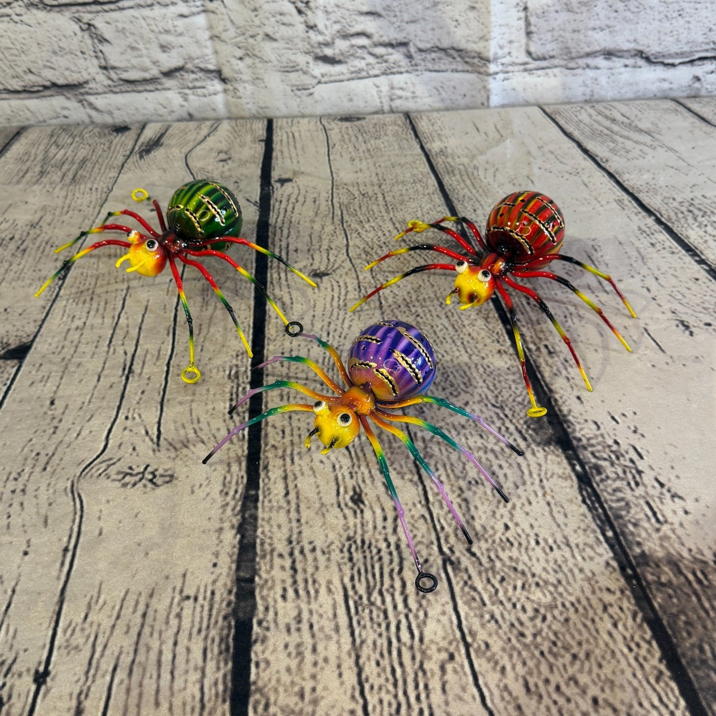 15cm x 10cm Small Colourful Purple Spider Metal Tin Standing Ornament Statue8