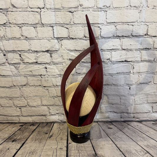 White Light Red Natural 55cm Tall Leaf Lamp Twist LED UK Mains Plug Design 30