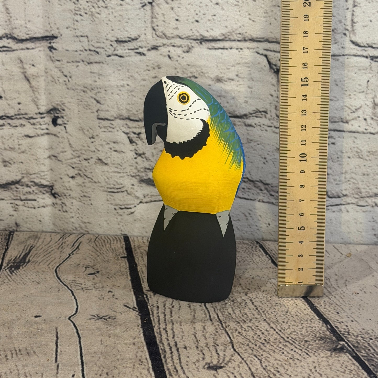 15cm Bright Blue Parrot Bird Ornament Statue Fair Trade Hand Made Carved Wood5
