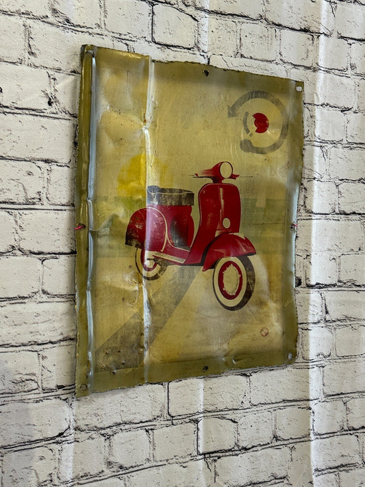 Scooter Moped Poster Advert Wall Plaque 42cm x 36cm Vintage Retro Tin Sign0