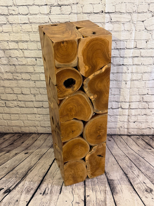 100cm x 30cm x 30cm Wooden Teak Wood Slice Cube Table Sculpture Root Ornament0