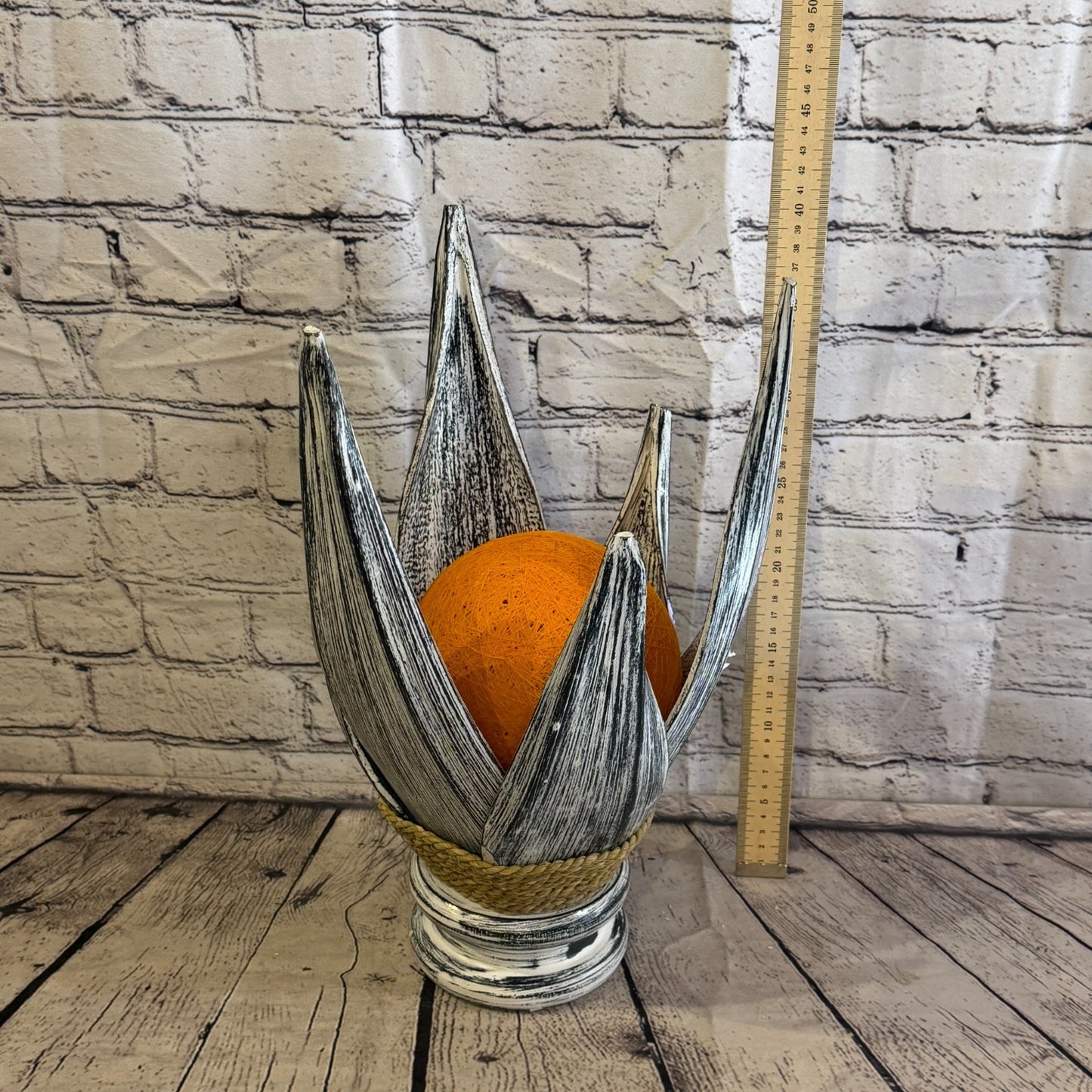 Orange Light Silver Natural 40cm Tall Leaf Lamp Twist LED UK Mains Plug Desig 113