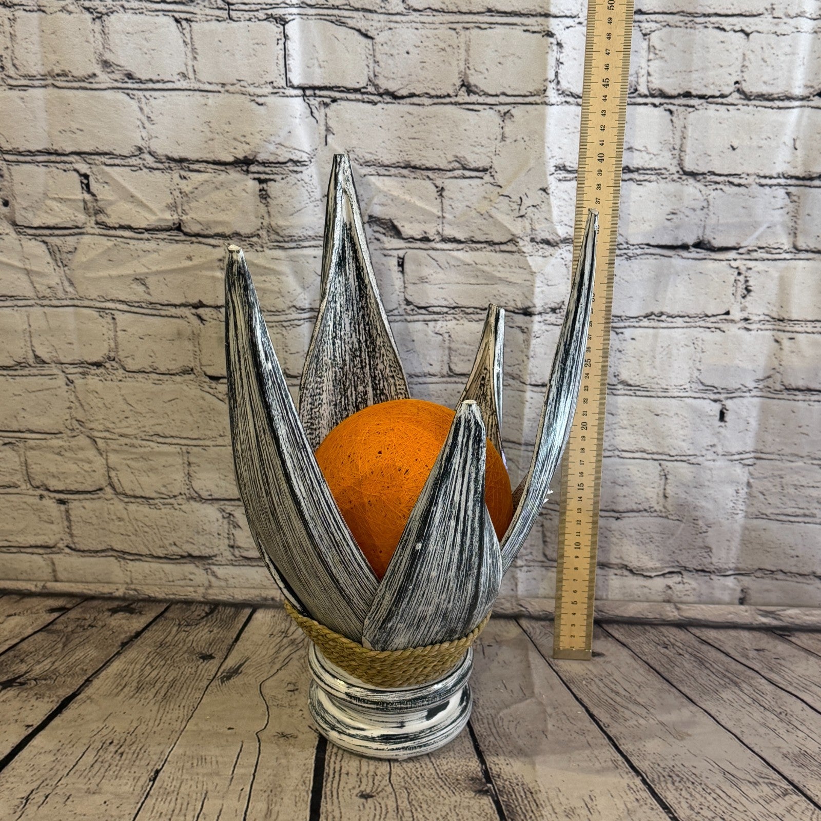 Orange Light Silver Natural 40cm Tall Leaf Lamp Twist LED UK Mains Plug Desig 113