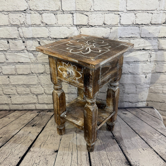 40cm x 27cm Brown Table  Wooden Side Cabinet Living Hallway Storage Furniture0