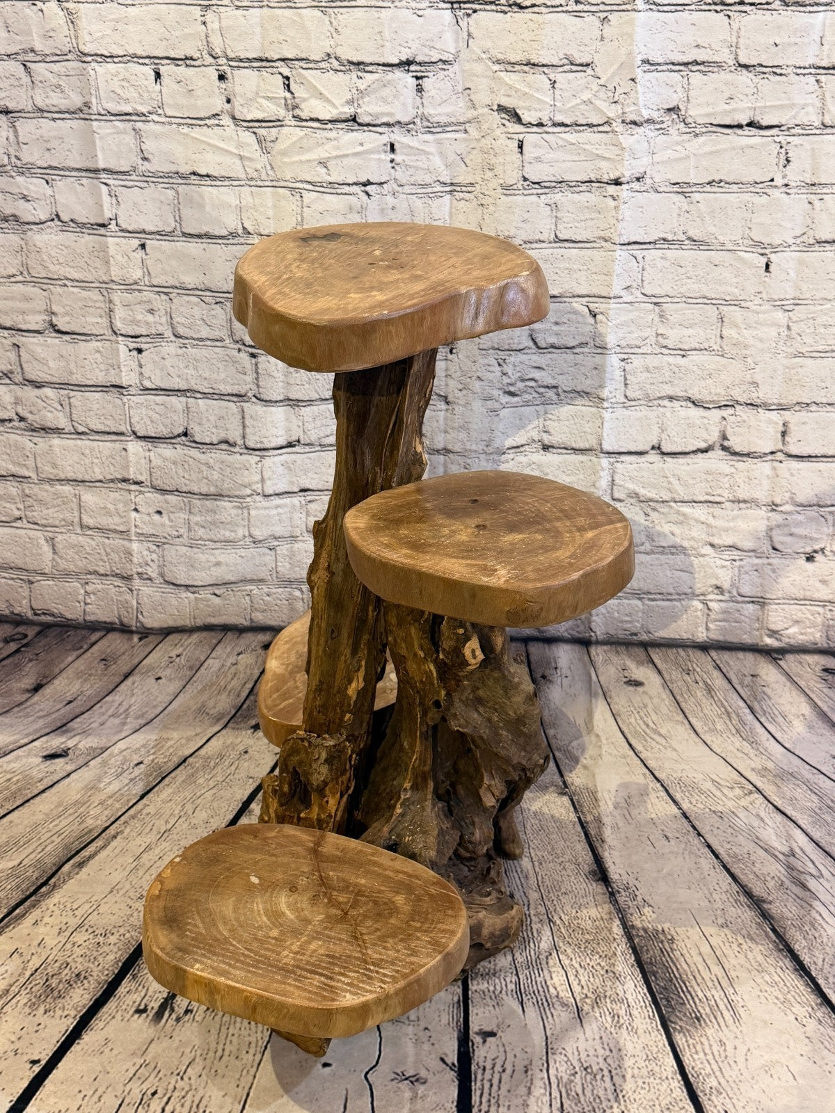 60cm x 60cm Quad Wooden Coffee Root Sculpture Garden Teak Root Ornament Carved3