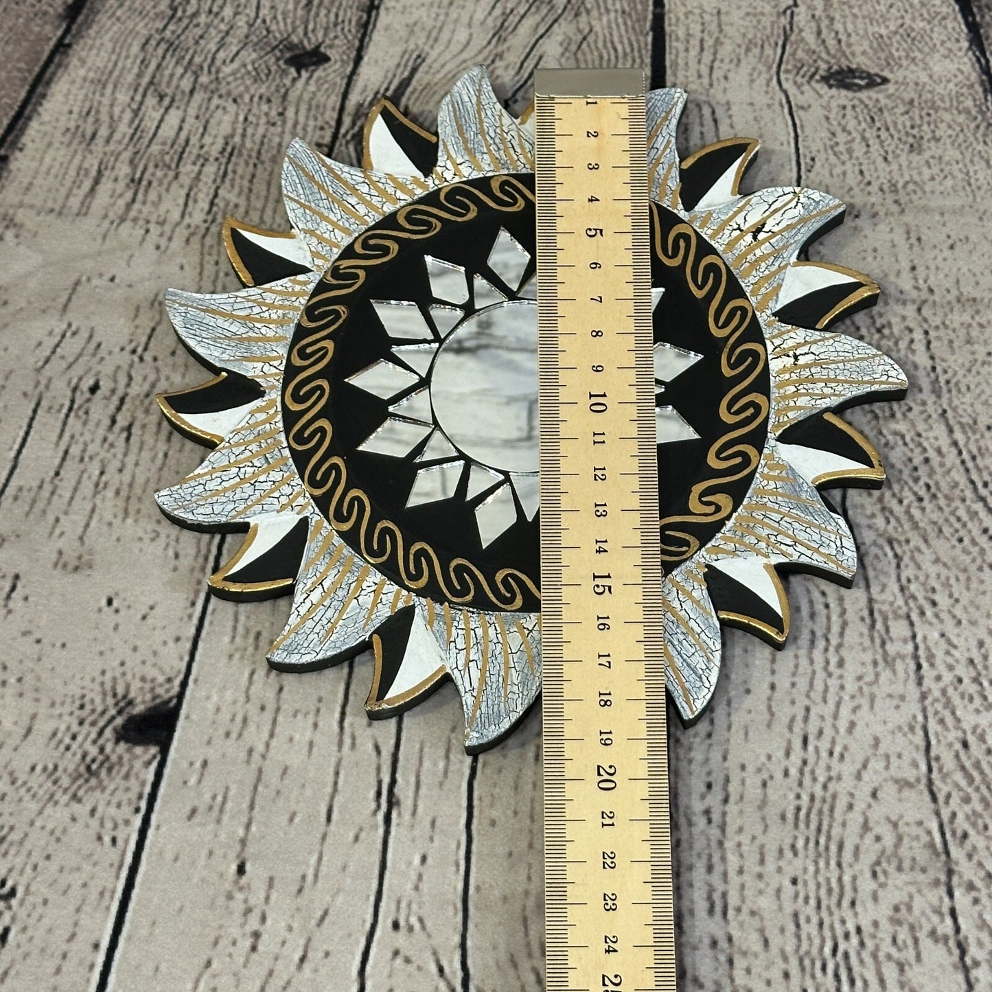 Black Star Mosaic Tile Wall Mirror 20cm x 20cm 8 Inches Handmade Fairtrade4