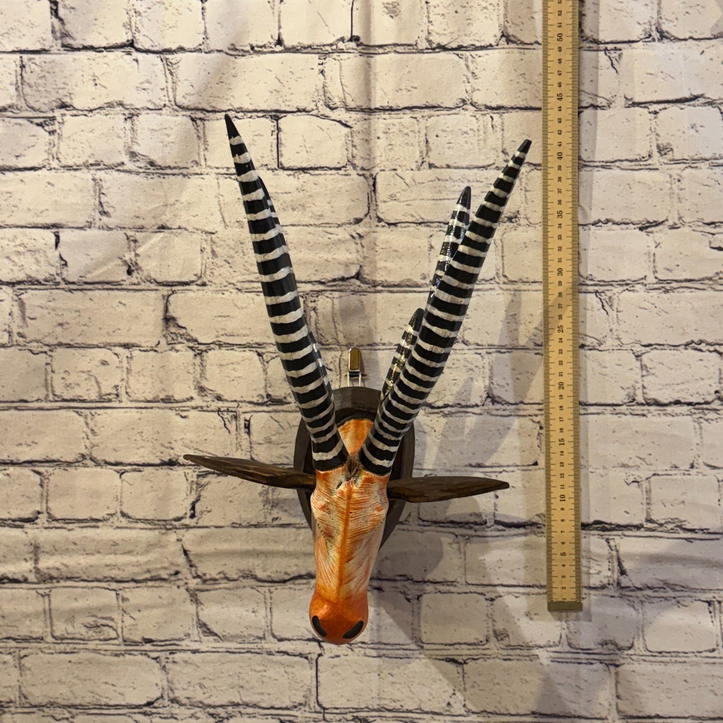 40cm x 25cm Elk White Carved Fair Trade Wooden Animal Wall Art Wall Hang Mask4