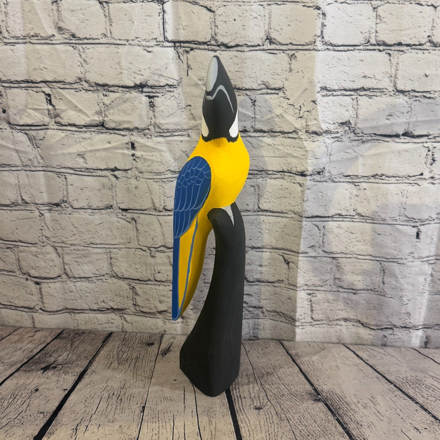 40cm Bright Blue Toucan Bird Ornament Statue Fair Trade Hand Made Carved Wood1
