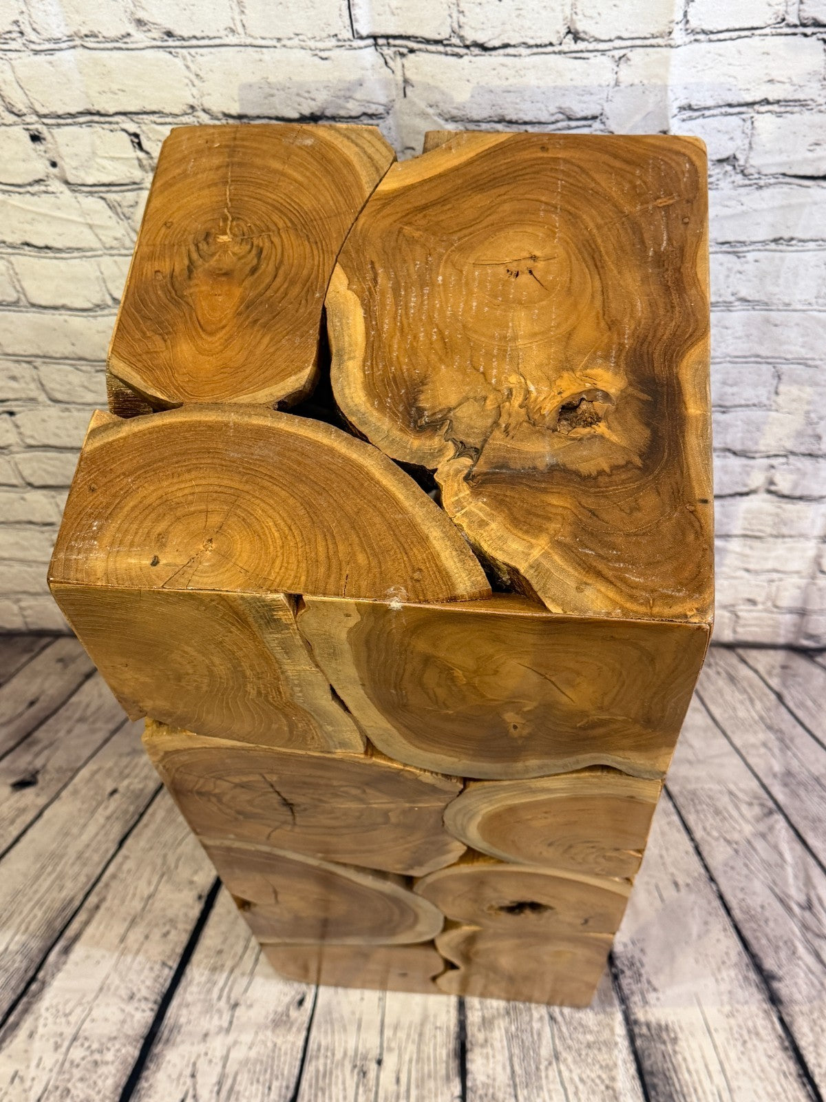 80cm x 30cm x 30cm Wooden Teak Wood Slice Cube Table Sculpture Root Ornament6