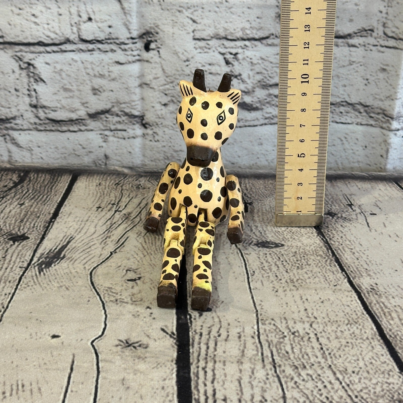10cm Giraffe Sitting Animal, Wooden Shelf Ornament Handmade and Fairtrade6