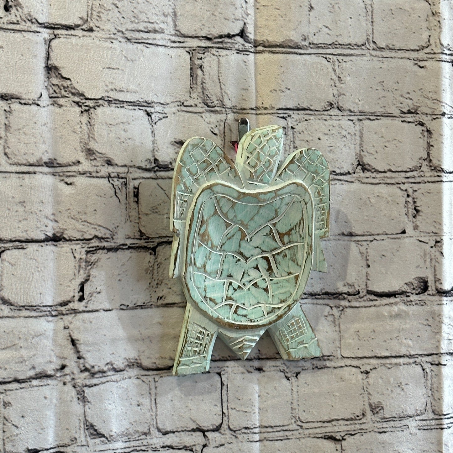 20cm Blue Sea Turtle Bowl Trinket Dish Decoration Designer Mask Wooden Handmade1