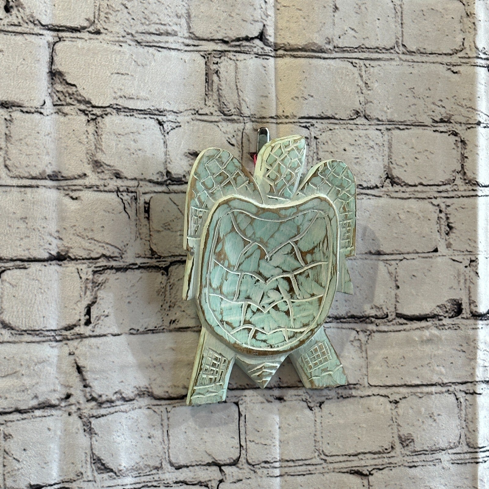 20cm Blue Sea Turtle Bowl Trinket Dish Decoration Designer Mask Wooden Handmade1