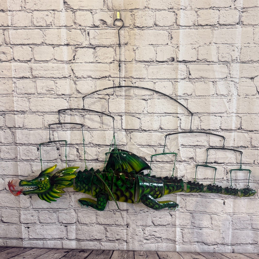 100cm x 50cm Green Metal Dragon Wall Art Dragon Sculpture Metal Wall Hanging0