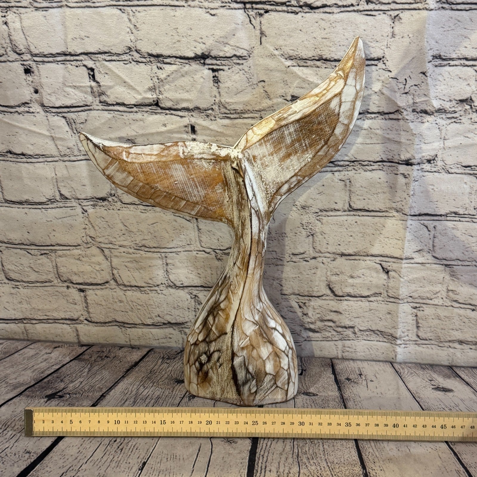 40cm x 40cm Whale Tail Brown Fish Wood Coastal Ocean Bathroom Decoration6
