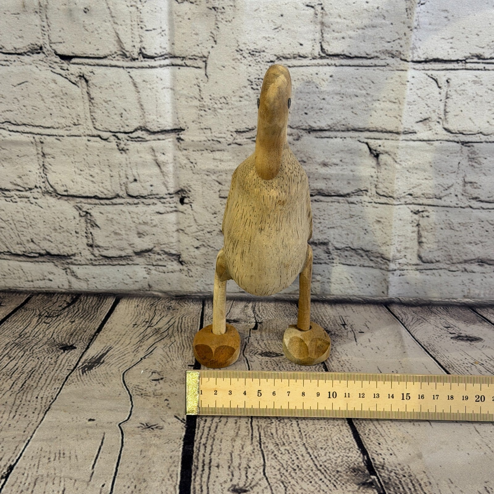 Swan Neck 25cm Tall Wooden Smooth Duckling Baby Duck Bamboo Root Fairtrade8